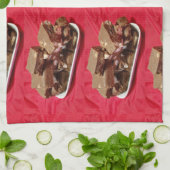 Herry Chocolate Marshmallow Fudge auf einer Platte Geschirrtuch (Gefaltet)