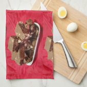 Herry Chocolate Marshmallow Fudge auf einer Platte Geschirrtuch (Viertel Falte)