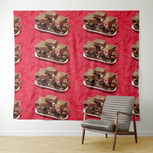 Herry Chocolate Marshmallow Fudge auf einer Platte Wandteppich (Beispiel (Horizontal))