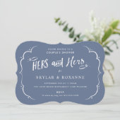 Hers and Hers Gay Couples Dusche Einladung (Stehend Vorderseite)