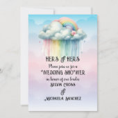 HERS & HERS Lesbian Wedding Shower Einladung (Vorderseite)