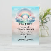 HERS & HERS Lesbian Wedding Shower Einladung (Stehend Vorderseite)