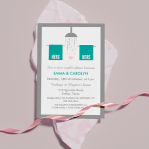 Hers und Hers   Dusche für Lesben Einladung