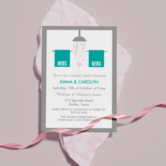 Hers und Hers | Dusche für Lesben Einladung