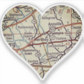 Hershey PA Vintag Map Aufkleber (Vorderseite)