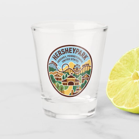 Hersheypark Pennsylvania Schnapsglas (Vorderseite)