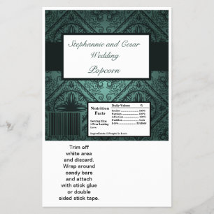 Hershey's große Barverpackung Teal Ornate Damast Flyer