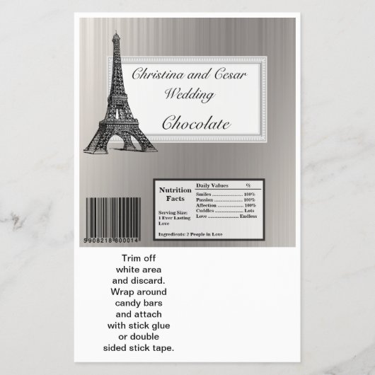 Hersheys großer Bar Wrapper Black Eiffel Tower Flyer (Vorne)