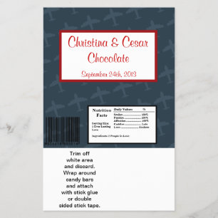 Hershey's Large Bar Wrapper Airplane Flight Blue Flyer