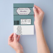 Hershey's Large Bar Wrapper Aquamarin Blue Damask/ Flyer (Handgriff)