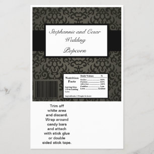 Hershey's Large Bar Wrapper Black and Gray Damask Flyer