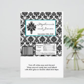 Hershey's Large Bar Wrapper Black Aquamarin Damask (Stehend Vorderseite)