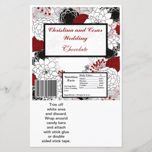 Hershey's Large Bar Wrapper Black Blume Red Lev (Vorderseite)