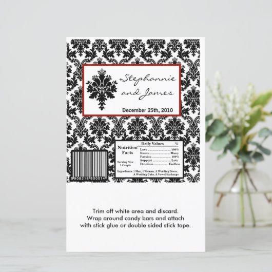 Hershey's Large Bar Wrapper Black Damask (Stehend Vorderseite)