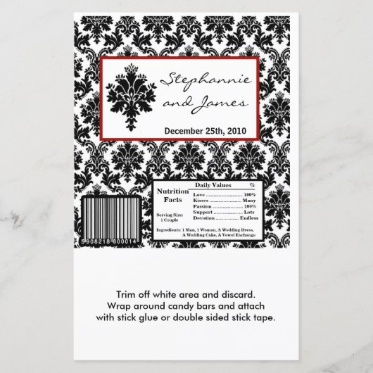 Hershey's Large Bar Wrapper Black Damask (Vorderseite)