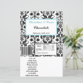 Hershey's Large Bar Wrapper Black Damask Baby Blue (Stehend Vorderseite)