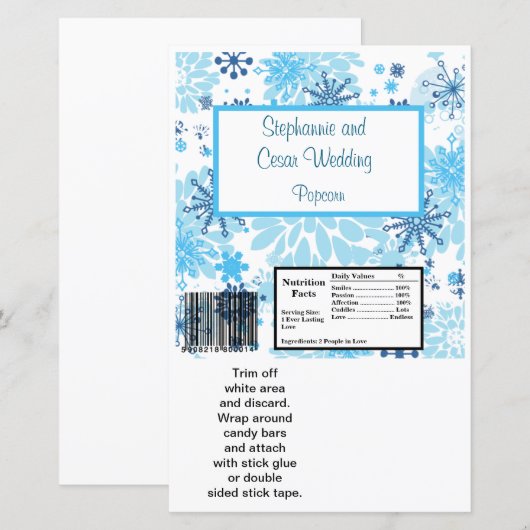 Hershey's Large Bar Wrapper Blue Tree / Snowflake (Vorne/Hinten)