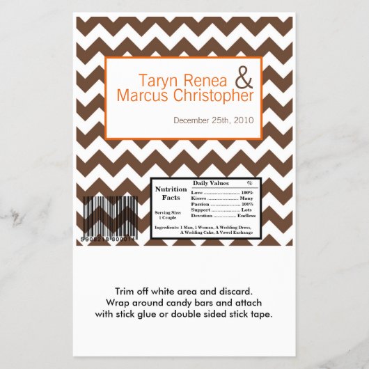 Hershey's Large Bar Wrapper Brown Orange Zickzack Flyer (Vorne)