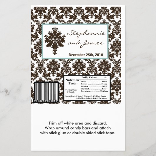 Hershey's Large Bar Wrapper Brown Tiffany Damask Flyer (Vorne)