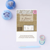 Hershey's Large Bar Wrapper Burlap Lace Blume Flyer (Einzeln)