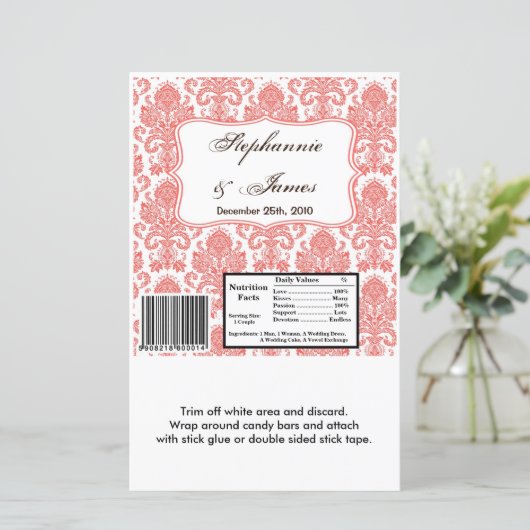 Hershey's Large Bar Wrapper Cora White Damask Lace (Stehend Vorderseite)