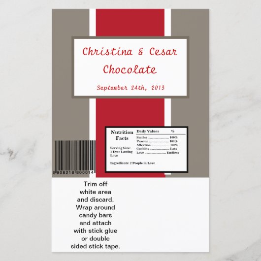 Hershey's Large Bar Wrapper Crimson Red Gray Bg Wh (Vorderseite)