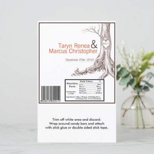 Hershey's Large Bar Wrapper Fall Tree Initial Carv (Stehend Vorderseite)