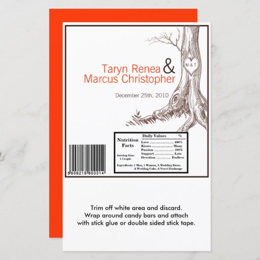 Hershey's Large Bar Wrapper Fall Tree Initial Carv (Vorne/Hinten)