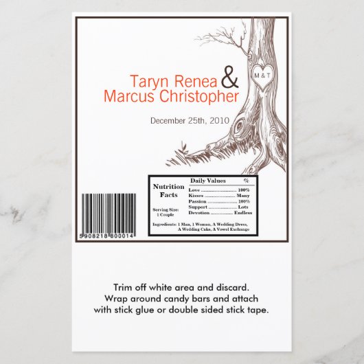 Hershey's Large Bar Wrapper Fall Tree Initial Carv (Vorderseite)