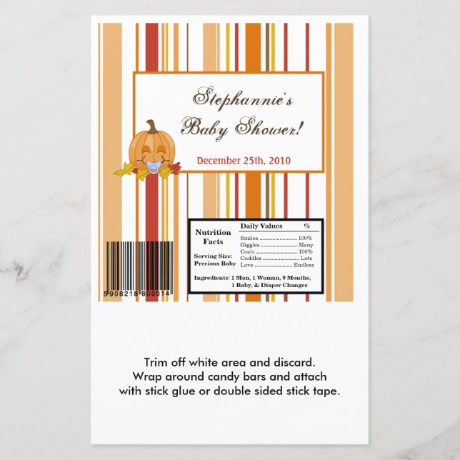 Hershey's Large Bar Wrapper Herbst Pumpkin (Vorderseite)