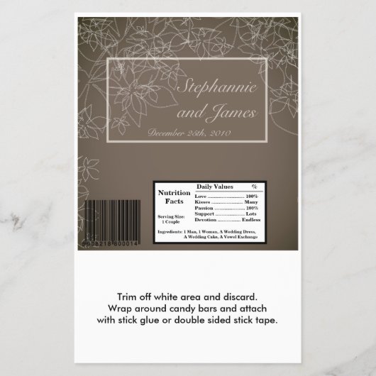 Hershey's Large Bar Wrapper Herbstfloralfall Flyer (Vorne)