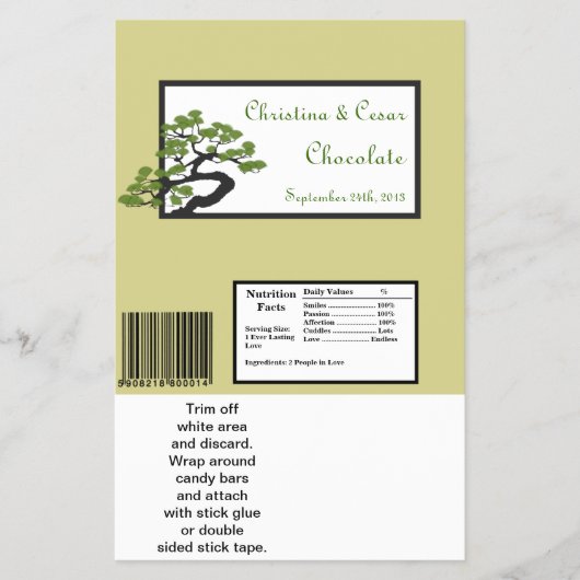 Hershey's Large Bar Wrapper Japanischer Grüner Bon Flyer (Vorne)