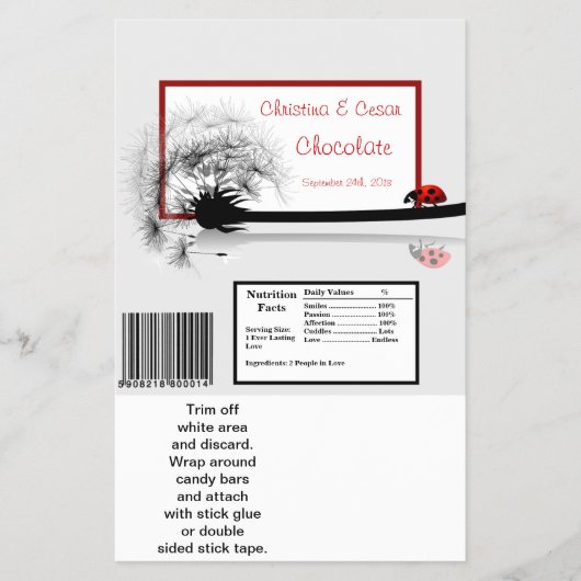 Hershey's Large Bar Wrapper Lady Bug on Dandelion Flyer (Vorne)