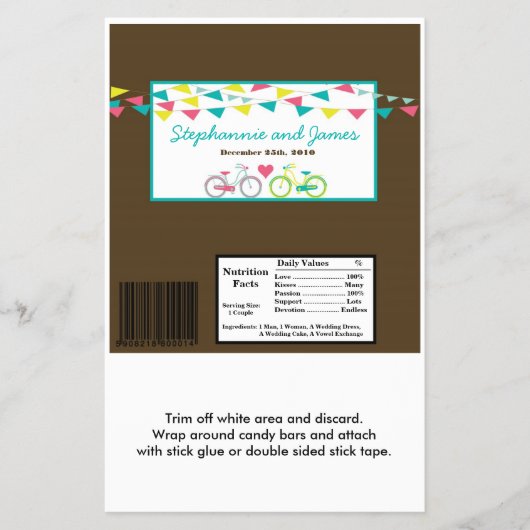 Hershey's Large Bar Wrapper Liebe Lovers Bikes Bic Flyer (Vorne)