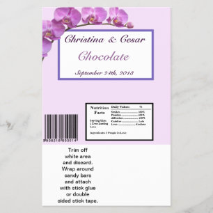 Hershey's Large Bar Wrapper Lila Orchids on Stem Flyer