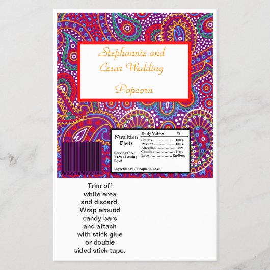 Hershey's Large Bar Wrapper Lila Palace Indien Flyer (Vorne)