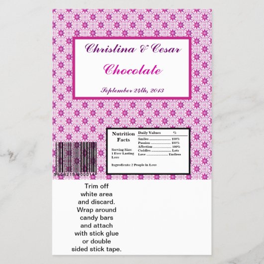 Hershey's Large Bar Wrapper Magenta Lila Formal Flyer (Vorne)