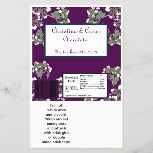 Hershey's Large Bar Wrapper Peacock/Blume Branch Flyer (Vorne)