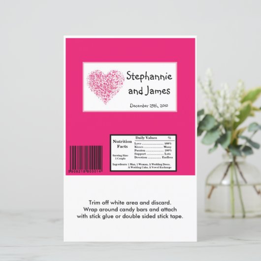 Hershey's Large Bar Wrapper Pink Floral Petals (Stehend Vorderseite)