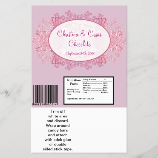 Hershey's Large Bar Wrapper Pink/Lila Chinese Sc Flyer (Vorne)