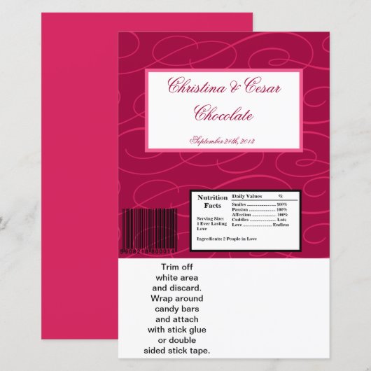Hershey's Large Bar Wrapper Raspberry Pink Loops/S (Vorne/Hinten)