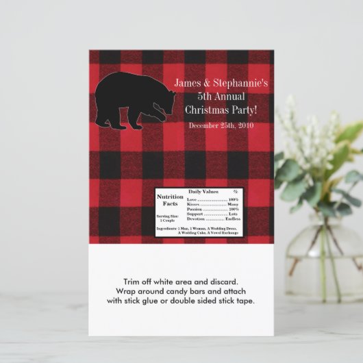 Hershey's Large Bar Wrapper Red Kariert Black Bar (Stehend Vorderseite)