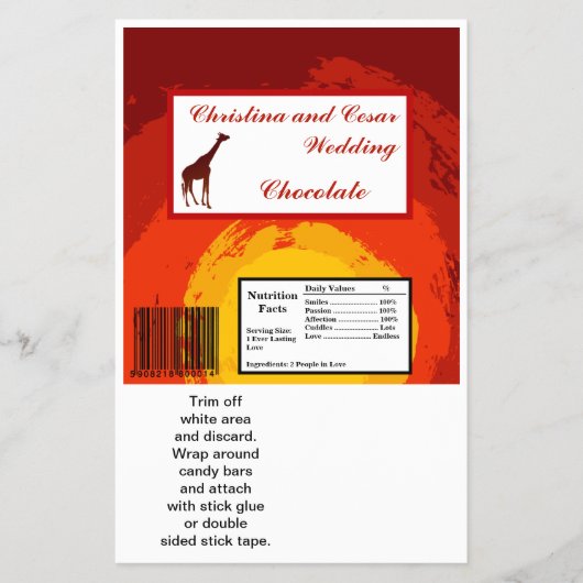 Hershey's Large Bar Wrapper Red Sunset in Afrika Flyer (Vorne)