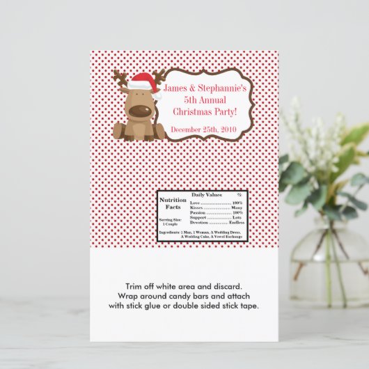 Hershey's Large Bar Wrapper Reindeer Christmas XMA (Stehend Vorderseite)