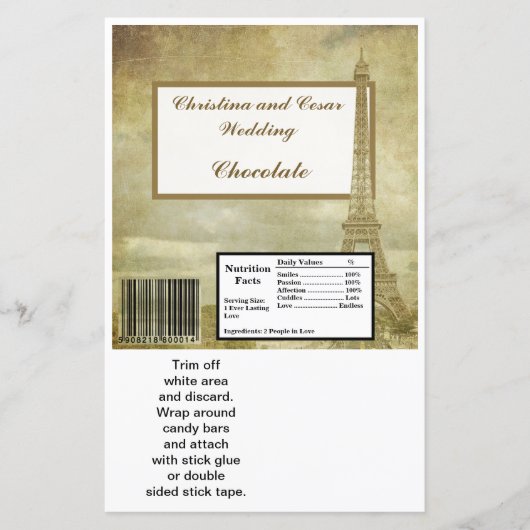 Hershey's Large Bar Wrapper Vintag Paris (Vorderseite)