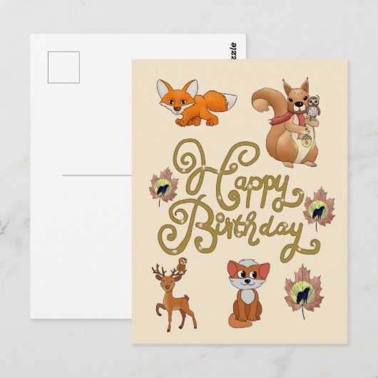 Herstbild Geburtstag Postkarte (Vorne/Hinten)