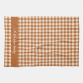 Herstbst verbranntes Orange Gingham Herbst Karo Be Geschirrtuch (Horizontal)