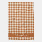 Herstbst verbranntes Orange Gingham Herbst Karo Be Geschirrtuch (Vertikal)