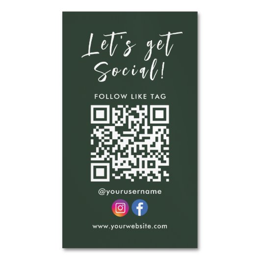 Herstellen einer Verbindung mit dem QR-Code Facebo Magnetische Visitenkarte (Vorderseite Vertikal)