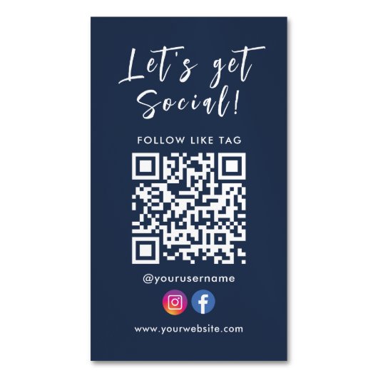 Herstellen einer Verbindung mit dem QR-Code Facebo Magnetische Visitenkarte (Vorderseite Vertikal)